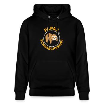 Vaterschaft PAPAS SCHNARCHSSHIRT LUSTIG - Stanley/Stella Unisex Bio-Hoodie CRUISER  - Schwarz - Vorne - Alina (178cm) & Michal (187cm)