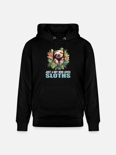 Sloths Sloth - Stanley/Stella CRUISER Unisex Organic Hoodie - black