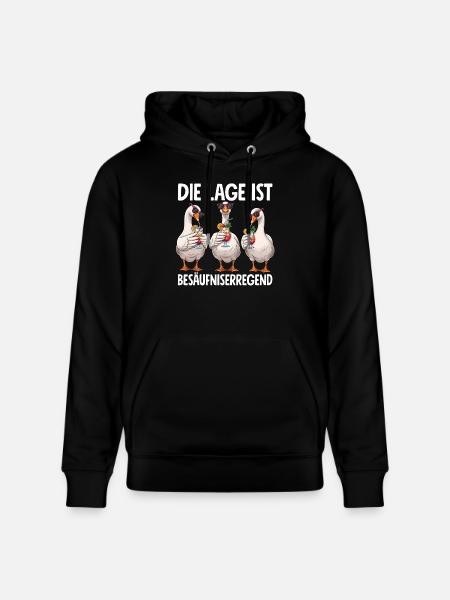 The location is drunken, geese - Stanley/Stella CRUISER Unisex Organic Hoodie - black