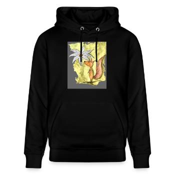 Genieße jeden Augenblick! - Stanley/Stella Unisex Bio-Hoodie CRUISER  - Schwarz - Vorne - Alina (178cm) & Michal (187cm)