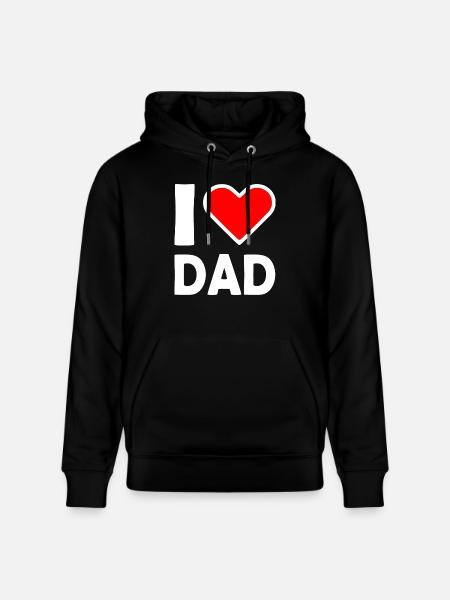 I love dad - Stanley/Stella CRUISER Unisex Organic Hoodie - black