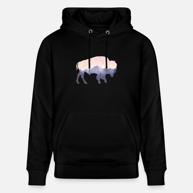 Bison utilisé look - Sweat à capuche bio CRUISER Stanley/Stella Unisexe - noir