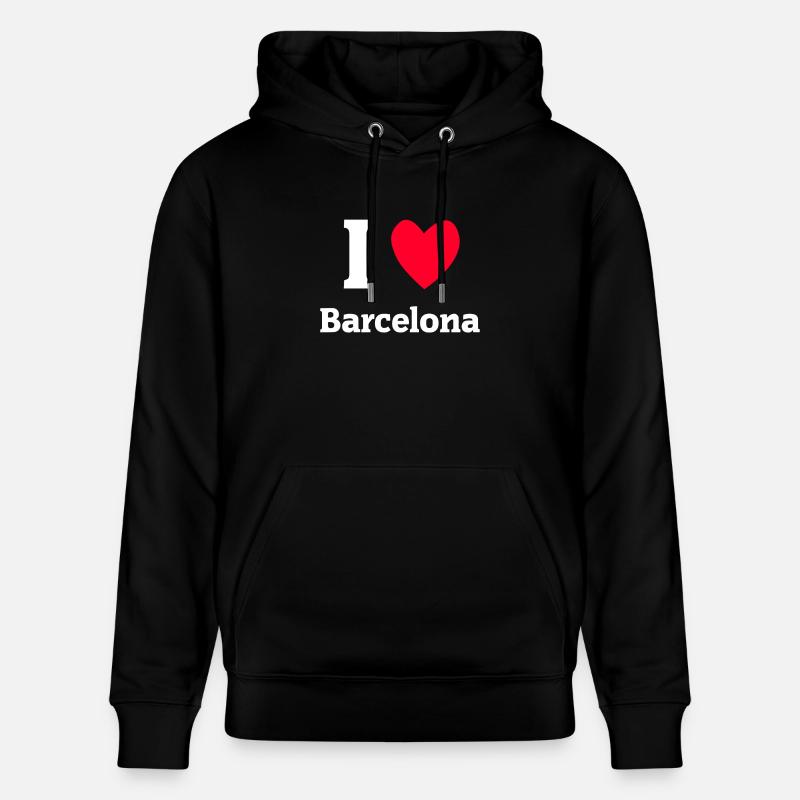 J'aime Barcelone - Sweat à capuche bio CRUISER Stanley/Stella Unisexe - noir