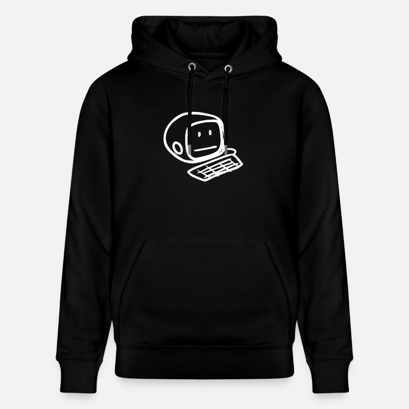 Computer Smiley Face (White) - Stanley/Stella CRUISER Unisex Organic Hoodie - black