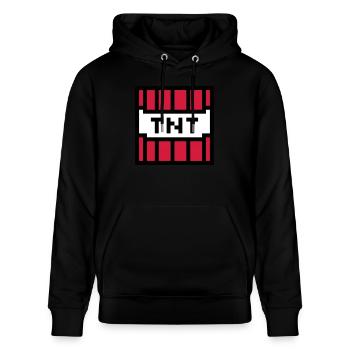 computer pixel retro game gambled nerd - Stanley/Stella CRUISER Unisex Organic Hoodie - black - Front - Alina (178cm) & Michal (187cm)