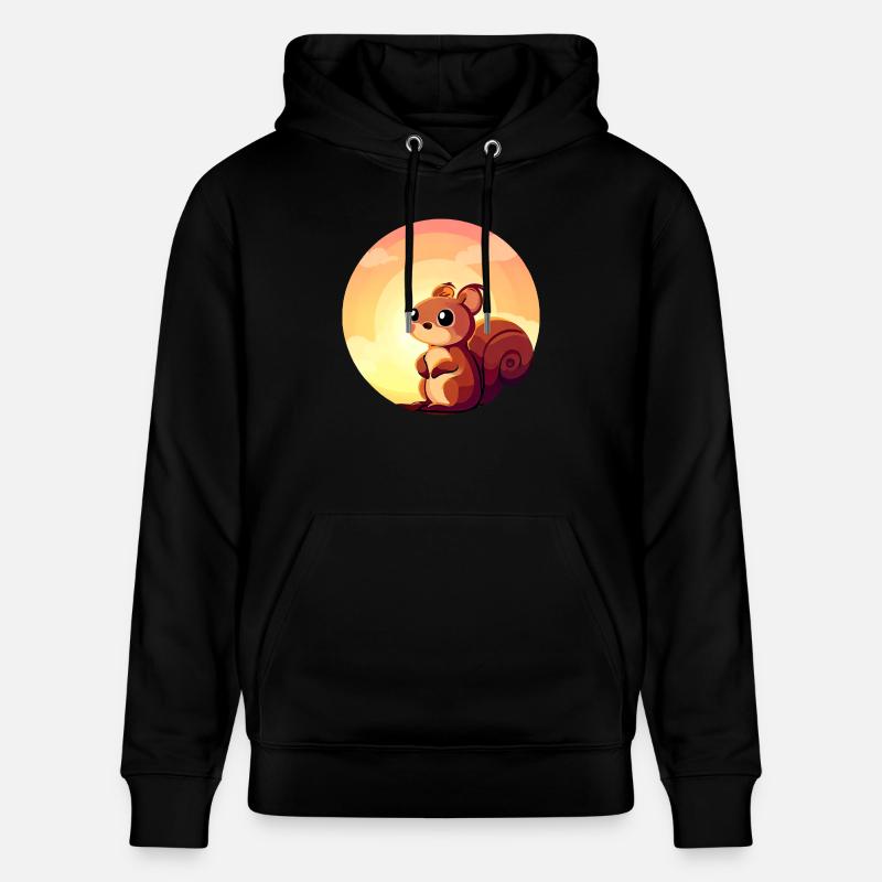 Squirrel Round Sunset Design - Sweat à capuche bio CRUISER Stanley/Stella Unisexe - noir