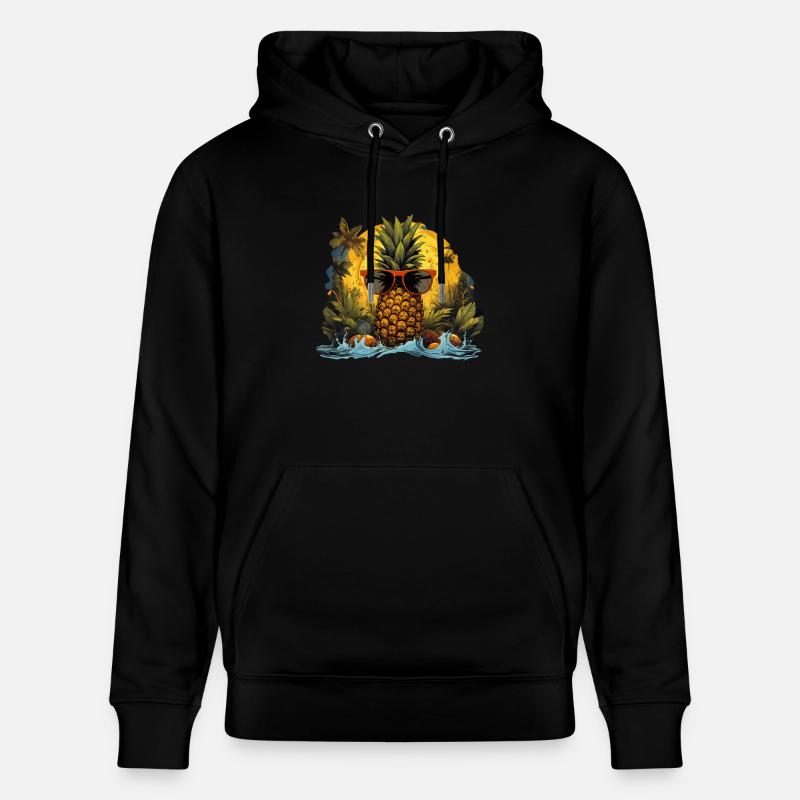 Ananas - Sweat à capuche bio CRUISER Stanley/Stella Unisexe - noir