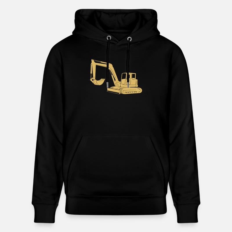 Baggerfahrer Silhouette - Baugeräteführer - Stanley/Stella Unisex Bio-Hoodie CRUISER  - Schwarz