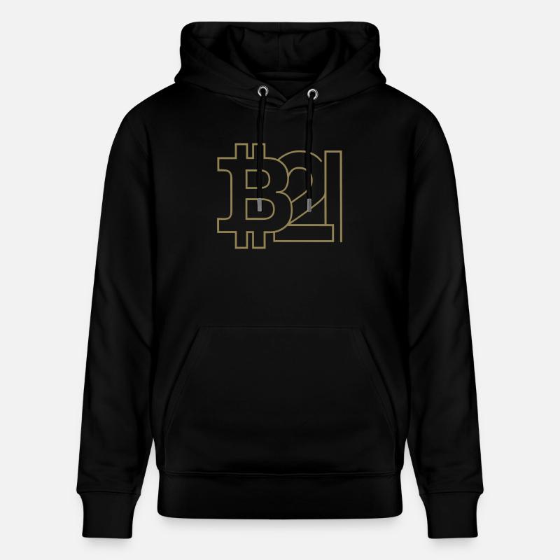 Bitcoin Silhouette Taschenformat - Stanley/Stella Unisex Bio-Hoodie CRUISER  - Schwarz