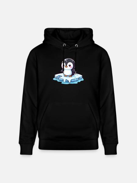 Penguin, Global Warming & Melting Ice - Stanley/Stella CRUISER Unisex Organic Hoodie - black