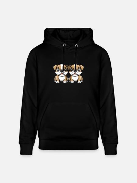Bulldog Dog Comic - Stanley/Stella CRUISER Unisex Organic Hoodie - black