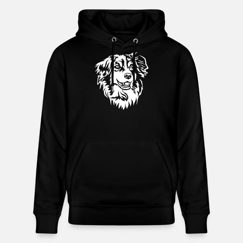 Australian Shepherd Kopf "Black Edition" - Stanley/Stella Unisex Bio-Hoodie CRUISER  - Schwarz