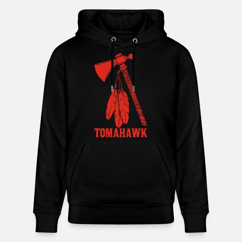 roter Tomahawk - Stanley/Stella Unisex Bio-Hoodie CRUISER  - Schwarz