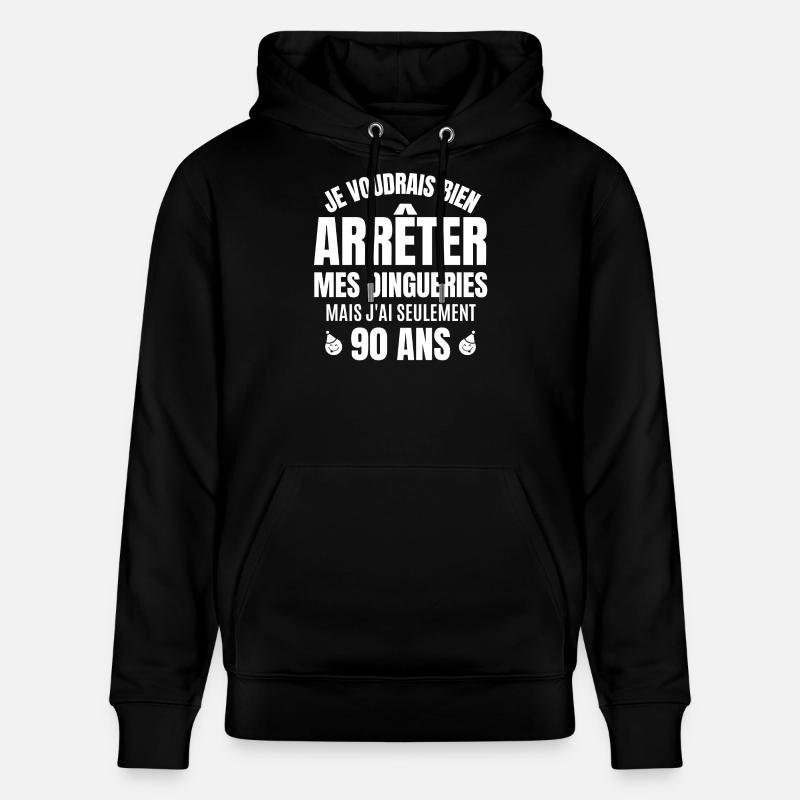 anniversaire 90 ans, anniversaire - Sweat à capuche bio CRUISER Stanley/Stella Unisexe - noir