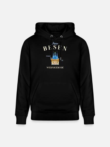 Mein Besen parkt in Wernigerode - Stanley/Stella Unisex Bio-Hoodie CRUISER - Schwarz