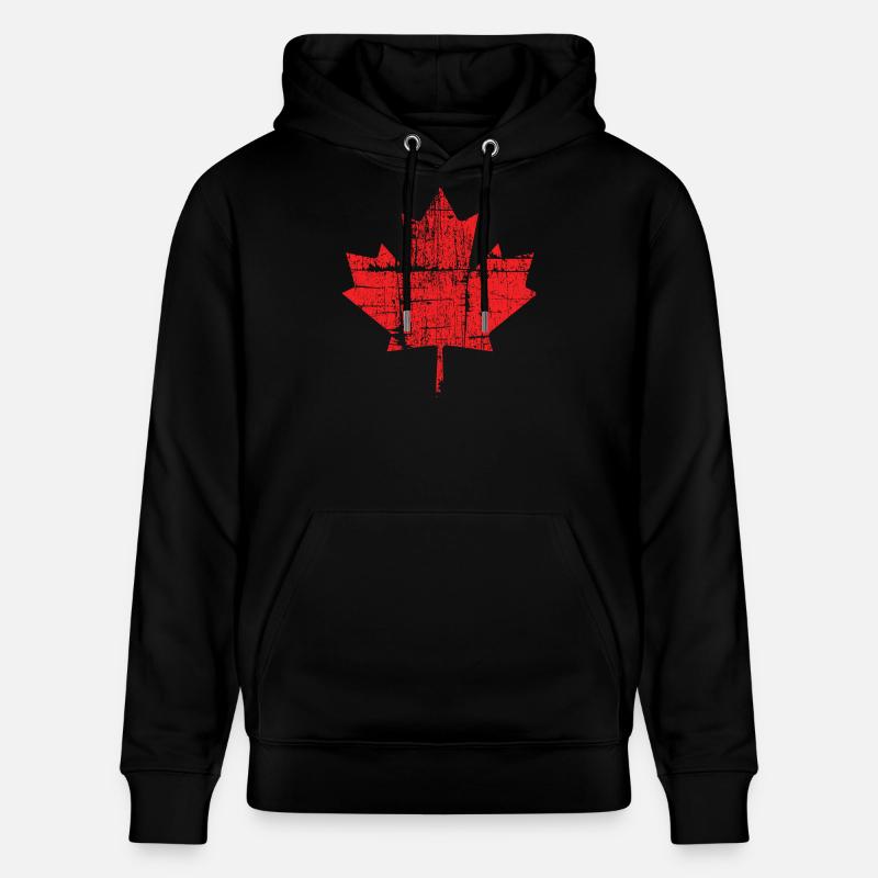 Feuille d'érable rustique en bois - Sweat à capuche bio CRUISER Stanley/Stella Unisexe - noir