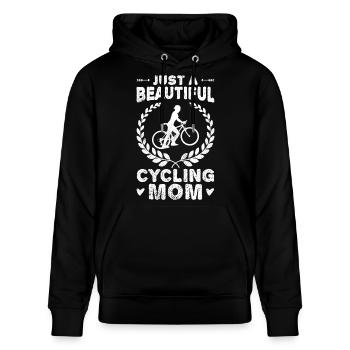 Fahrradfahrer Mutter - Stanley/Stella Unisex Bio-Hoodie CRUISER  - Schwarz - Vorne - Alina (178cm) & Michal (187cm)
