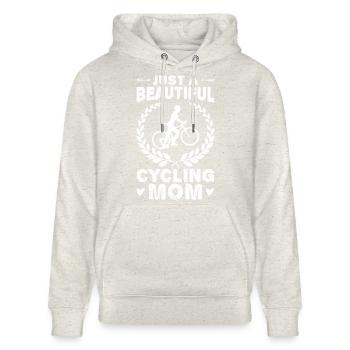 Fahrradfahrer Mutter - Stanley/Stella Unisex Bio-Hoodie CRUISER  - Beige meliert - Vorne - Alina (178cm) & Michal (187cm)