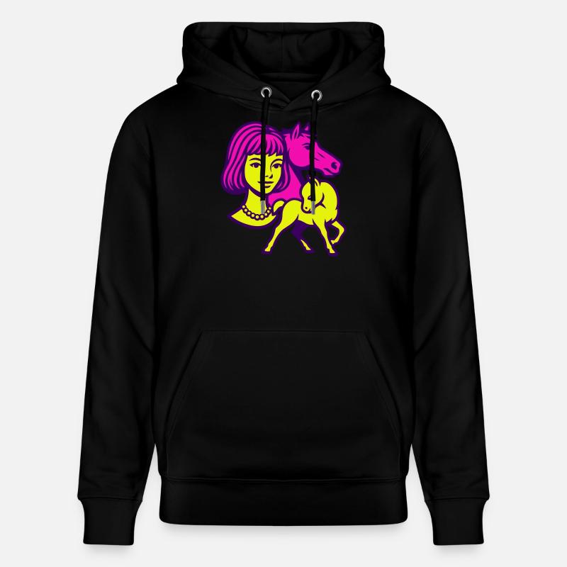 Pferdemädchen Pop-Art - Stanley/Stella Unisex Bio-Hoodie CRUISER  - Schwarz