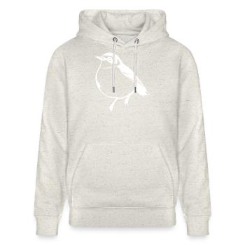 Vogel weiß - Stanley/Stella Unisex Bio-Hoodie CRUISER  - Beige meliert - Vorne - Alina (178cm) & Michal (187cm)