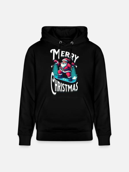 Snowboard Santa Claus - Stanley/Stella Unisex Bio-Hoodie CRUISER  - Schwarz