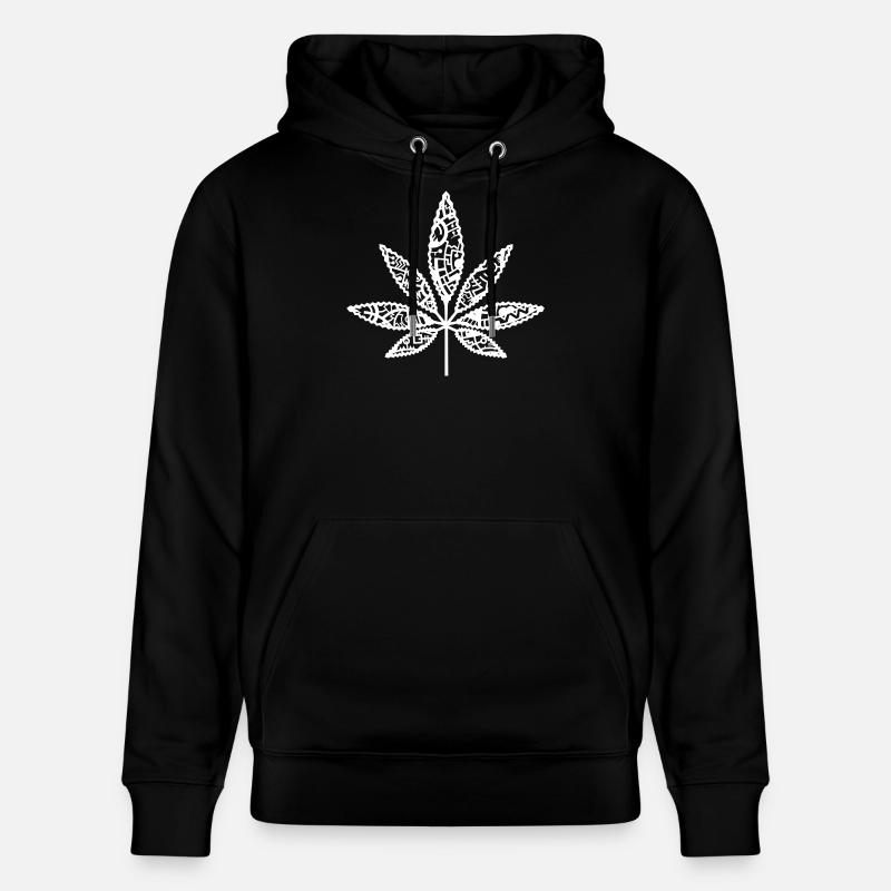 Hanfblatt_weiss - Sweat à capuche bio CRUISER Stanley/Stella Unisexe - noir