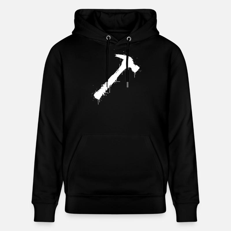 Hammer Werkzeug Graffiti Splatter Vektor - Stanley/Stella Unisex Bio-Hoodie CRUISER - Schwarz