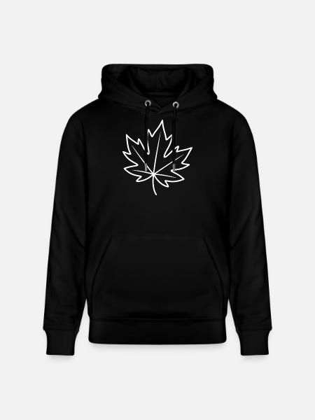Maple Leaf Linien-Outline - Stanley/Stella Unisex Bio-Hoodie CRUISER - Schwarz
