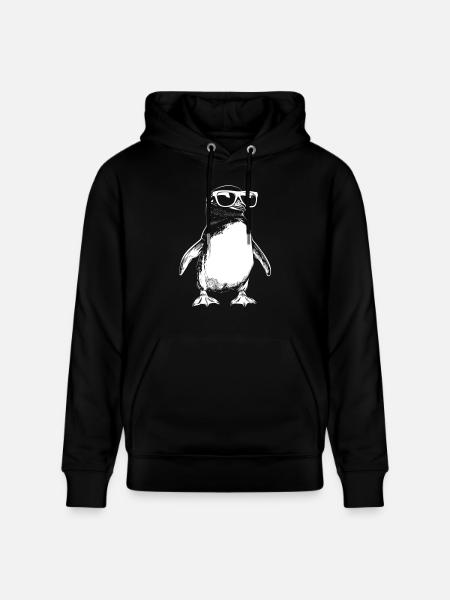 Funny Penguin Sunglasses Summer - Stanley/Stella CRUISER Unisex Organic Hoodie - black
