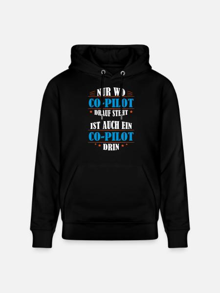 Co-Pilot Professional Gift - Stanley/Stella CRUISER Unisex Organic Hoodie - black