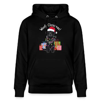 Hund Weihnachten lustig Labrador Lichterkette - Stanley/Stella Unisex Bio-Hoodie CRUISER  - Schwarz - Vorne - Alina (178cm) & Michal (187cm)