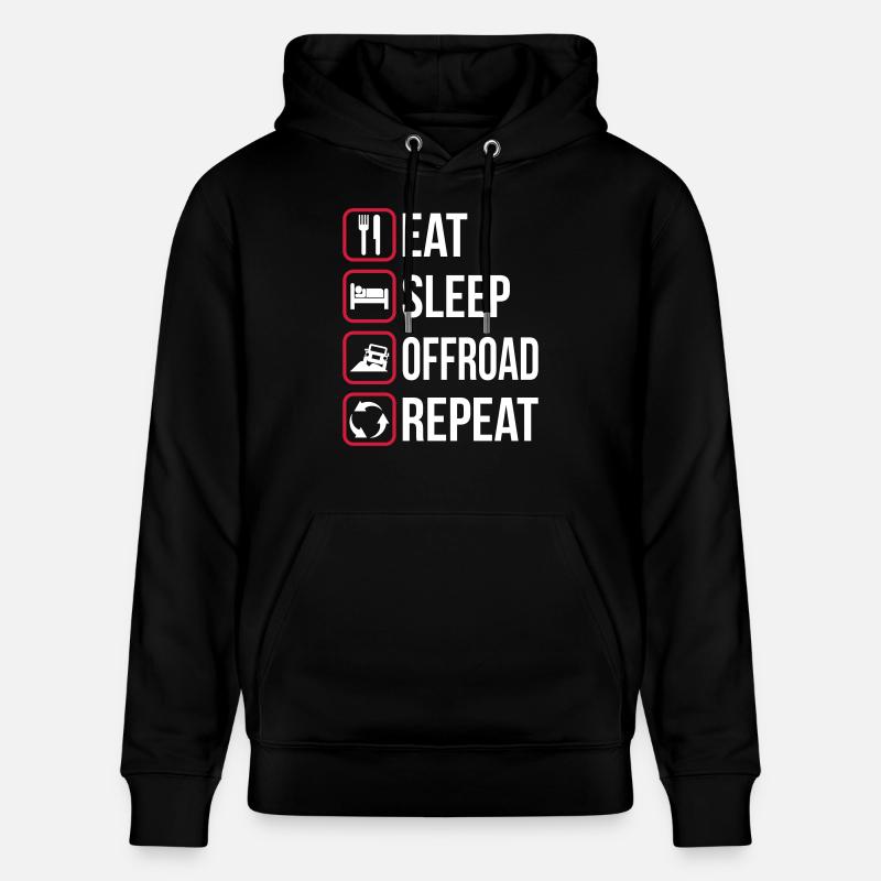 Mangez Sleep Offroad Répétez - Sweat à capuche bio CRUISER Stanley/Stella Unisexe - noir
