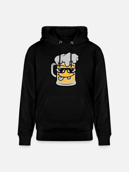 Cool Face Beer Mug - Stanley/Stella CRUISER Unisex Organic Hoodie - black