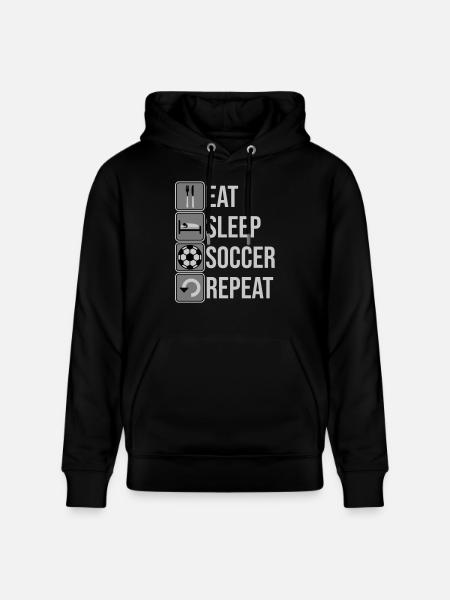 Eat Sleep Soccer Repeat - Stanley/Stella CRUISER Unisex Organic Hoodie - black