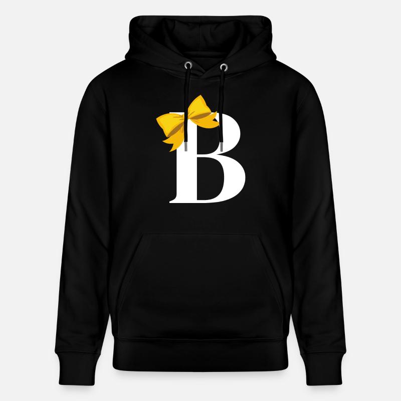 Lettre b nœud jaune - Sweat à capuche bio CRUISER Stanley/Stella Unisexe - noir