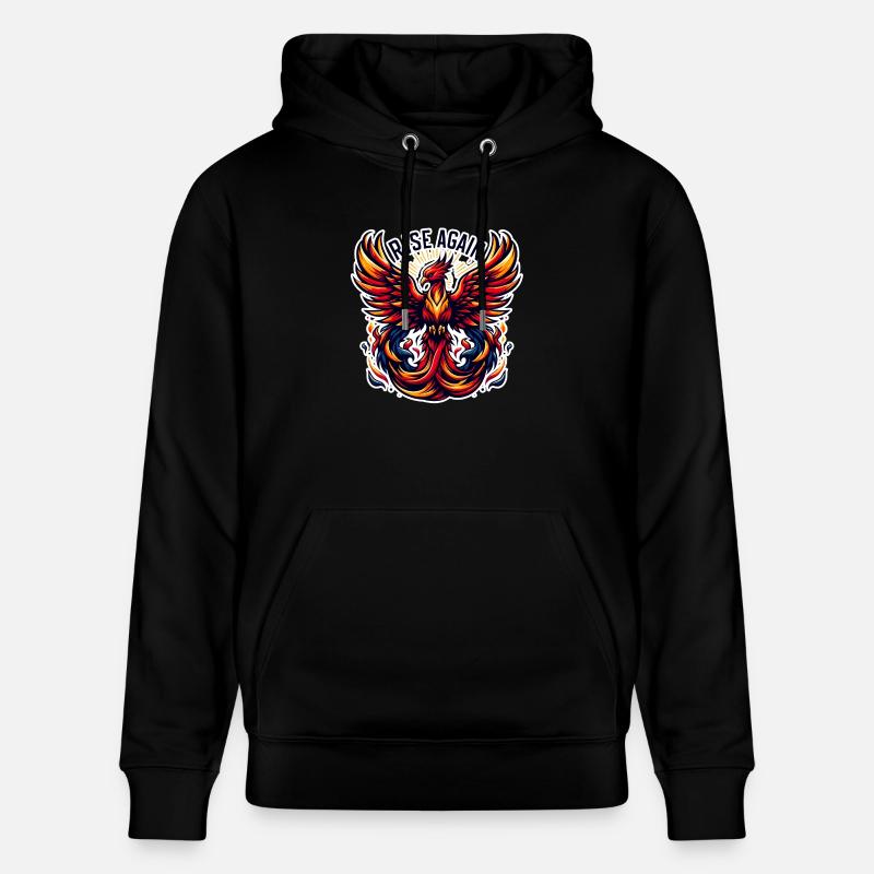 Rise Again - Phönix Illustration - Stanley/Stella Unisex Bio-Hoodie CRUISER  - Schwarz