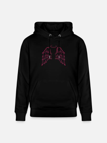 Ailes d'ange en rose - Sweat à capuche bio CRUISER Stanley/Stella Unisexe - noir