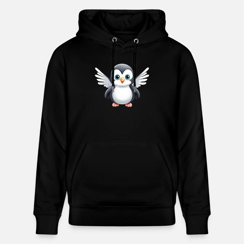 Ange pingouin mignon - Sweat à capuche bio CRUISER Stanley/Stella Unisexe - noir