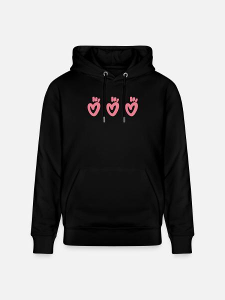 3 hearts t-shirt - Stanley/Stella CRUISER Unisex Organic Hoodie - black