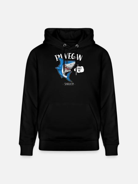 Vegetarisk haj - vegetarisk - humor / sjov - Stanley/Stella CRUISER økologisk unisex-hoodie - sort