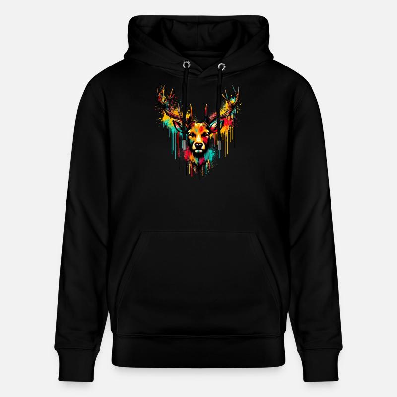 Cerf - Sweat à capuche bio CRUISER Stanley/Stella Unisexe - noir