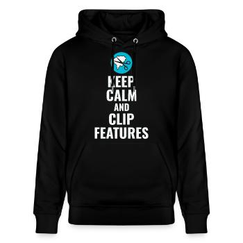 GIS Kartierung Daten Clip Features Räumliche Geoinfo - Stanley/Stella Unisex Bio-Hoodie CRUISER  - Schwarz - Vorne - Alina (178cm) & Michal (187cm)