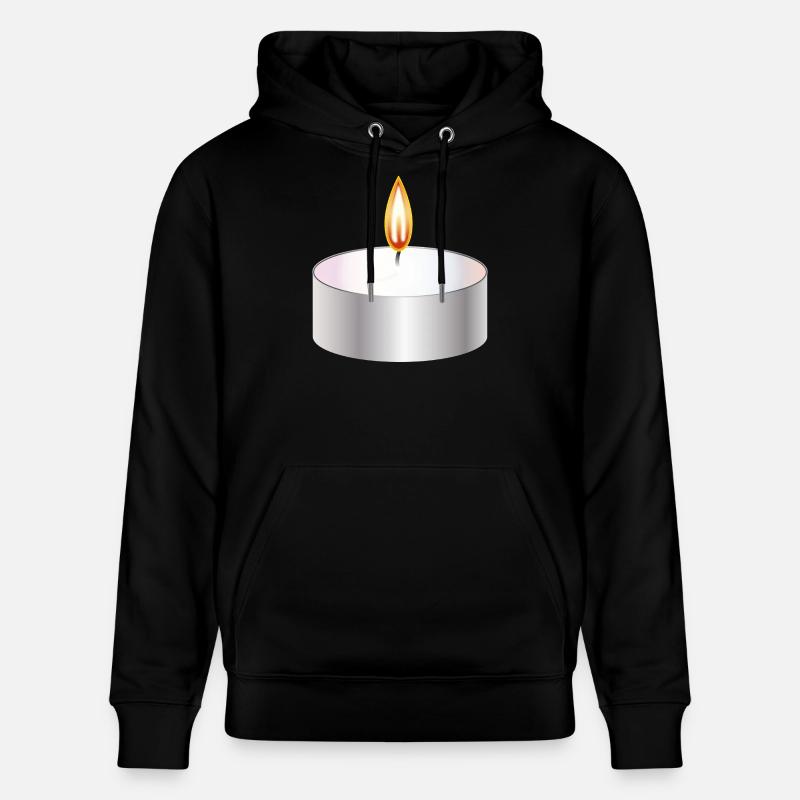 bougie chauffe-plat allumée symbole simple - Sweat à capuche bio CRUISER Stanley/Stella Unisexe - noir