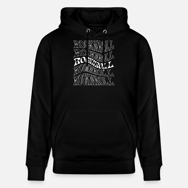 Typographie ondulée rocknroll psychédélique - Sweat à capuche bio CRUISER Stanley/Stella Unisexe - noir