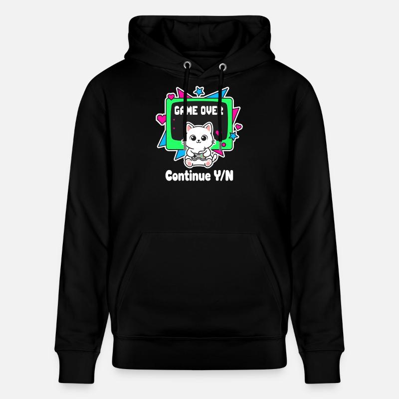 Retro Cats Controller Game Over - Sweat à capuche bio CRUISER Stanley/Stella Unisexe - noir