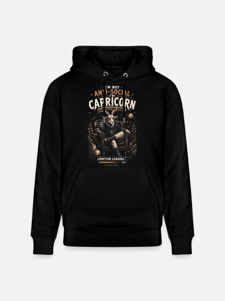 Steinbock-Stammesambition – Tierkreis-Humor - Stanley/Stella Unisex Bio-Hoodie CRUISER  - Schwarz