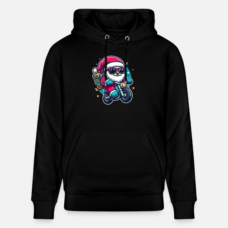 Père Noël à moto - Sweat à capuche bio CRUISER Stanley/Stella Unisexe - noir