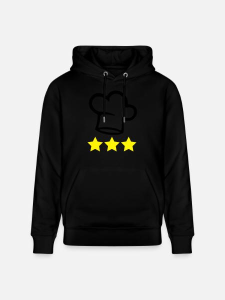 Chef's hat cook 3 stars - Stanley/Stella CRUISER Unisex Organic Hoodie - black