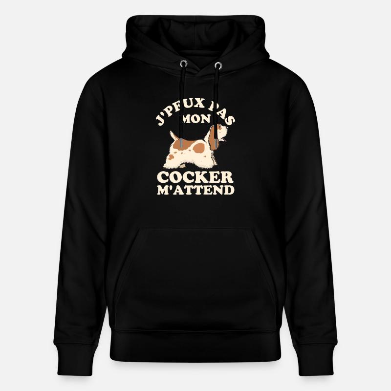 Chien de race cocker - Sweat à capuche bio CRUISER Stanley/Stella Unisexe - noir