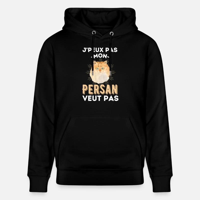 Chat persan - Sweat à capuche bio CRUISER Stanley/Stella Unisexe - noir